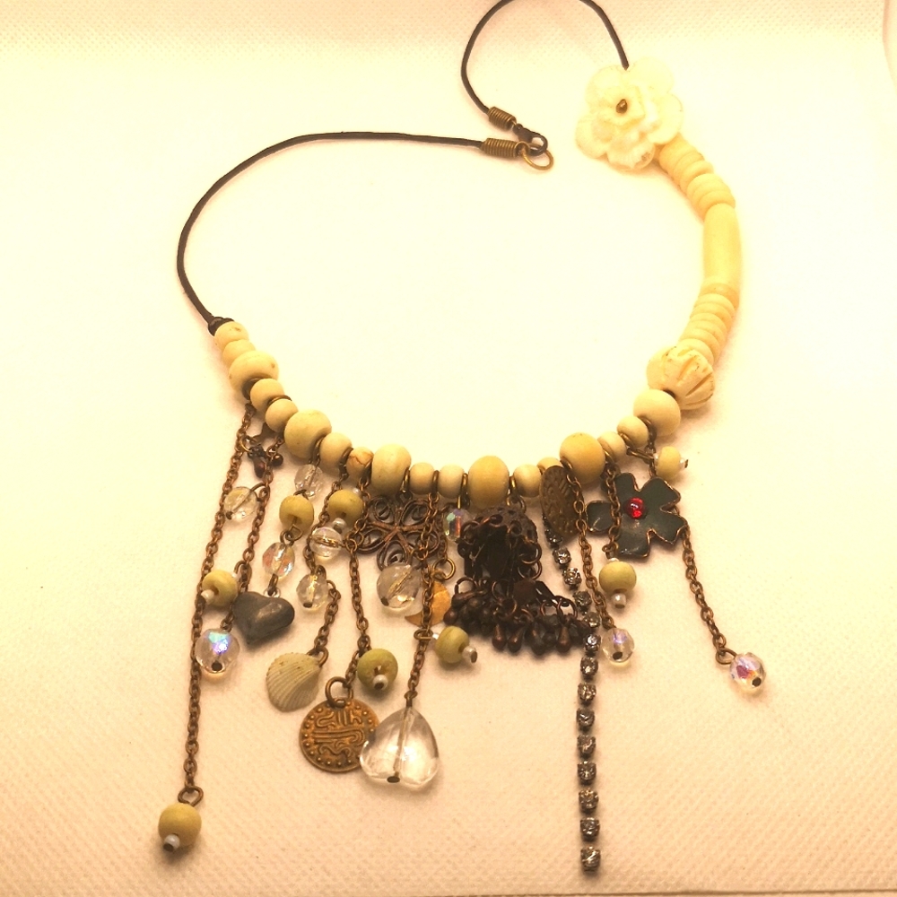 Unique vintage handmade charm necklace